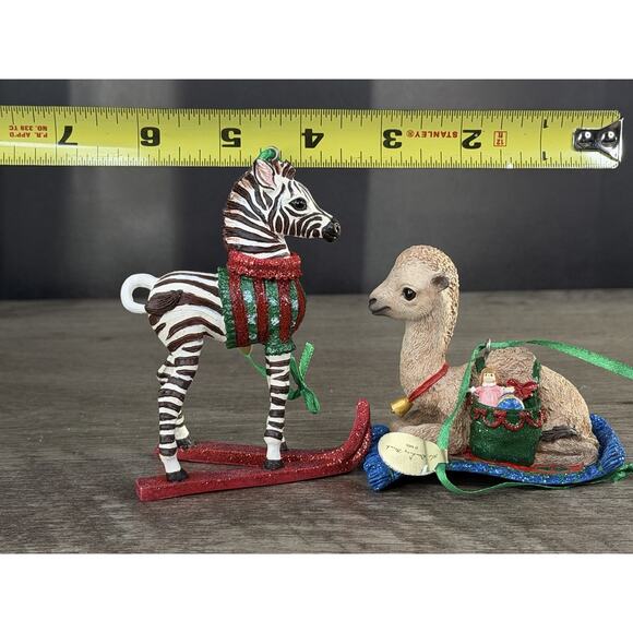 NIB Pair Danbury Mint Baby Animal Ornament Collection camel and zebra - Picture 6 of 7
